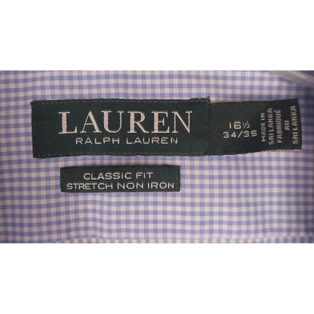Lauren Ralph Lauren Button Down Shirt Mens Size Large Blue Gingham Workwear - Picture 5 of 6